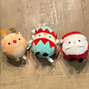 Holiday Plush Trio - Reindeer, Elf, and Santa